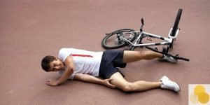 Slip and fall injured cyclist